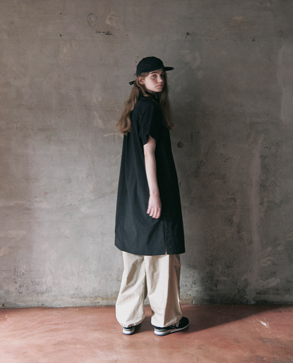 韓國 Markm Women's Nylon Pocket Short Sleeve Shirt Dress【MA168】