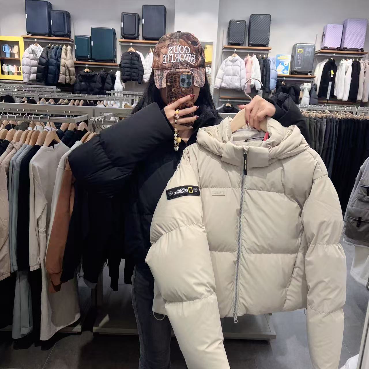 韓國 National Geographic Women's Cayman Short-Length Goose Down Hoodie (鵝絨)【NG224】