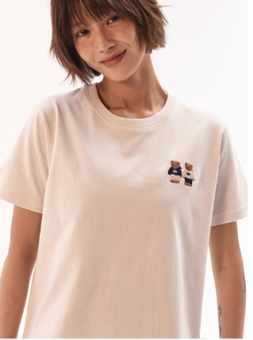 韓國 Ambler Twinlook Bear Embroidery Short Sleeve T-shirt【AR100】
