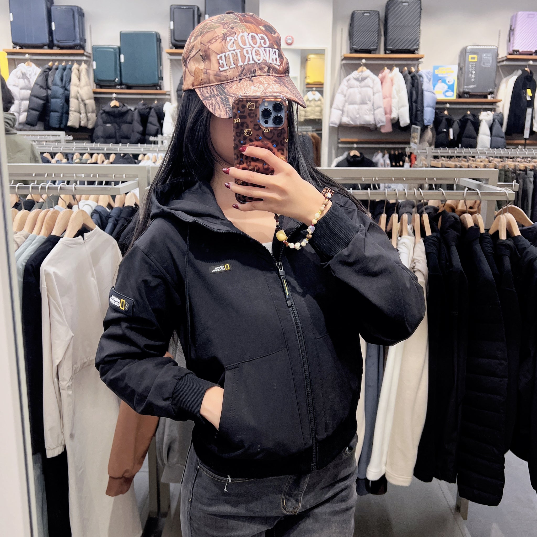 韓國 National Geographic Women's Archelon Double Warm Woven Training Hoodie【NG212】