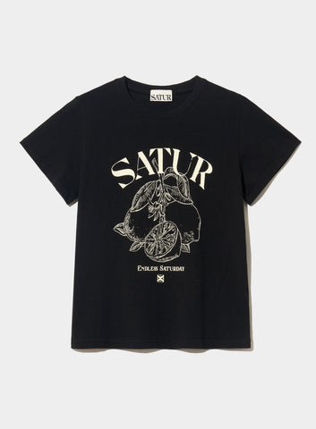 韓國 Satur Capri Citron Drawing Summer Graphic T-Shirt【SR007】