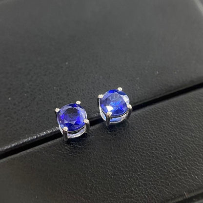 日本直送 銀制藍寶石耳釘【JS350】