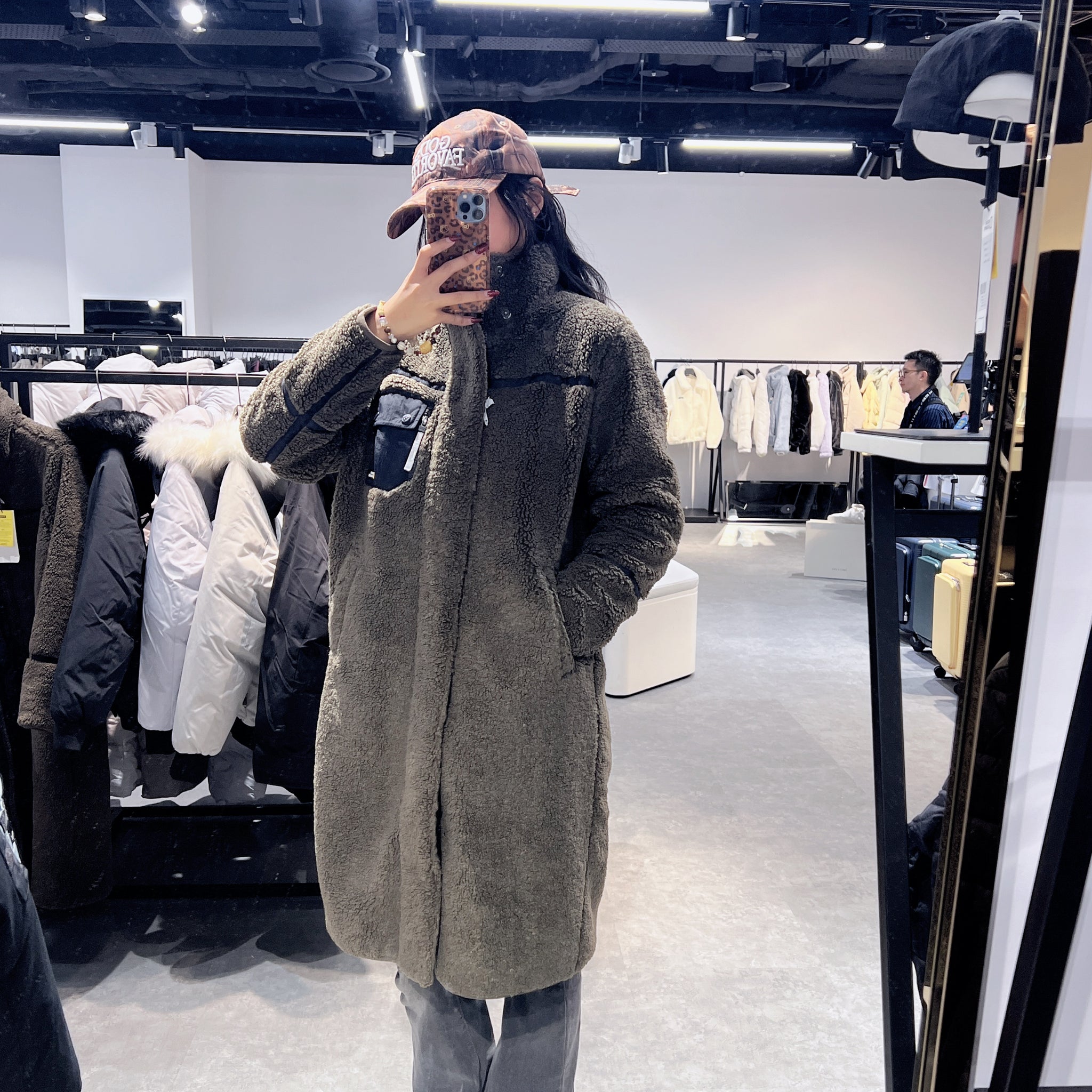 韓國 National Geographic Luperli Color-Trimmed Long-Length Fleece Zip-Up【NG081】