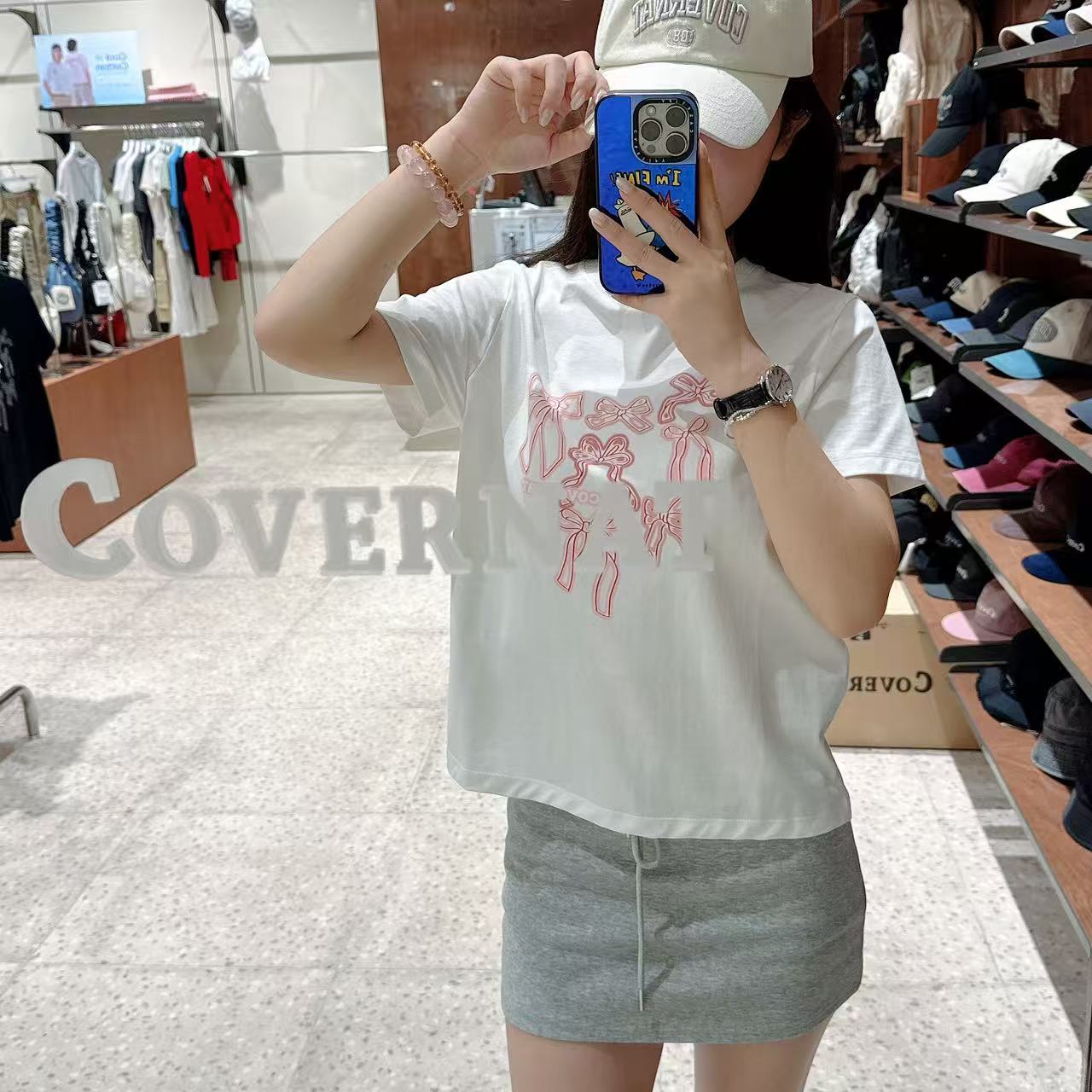 韓國 Covernat Women's Ribbon Graphic T-Shirt【CO052】