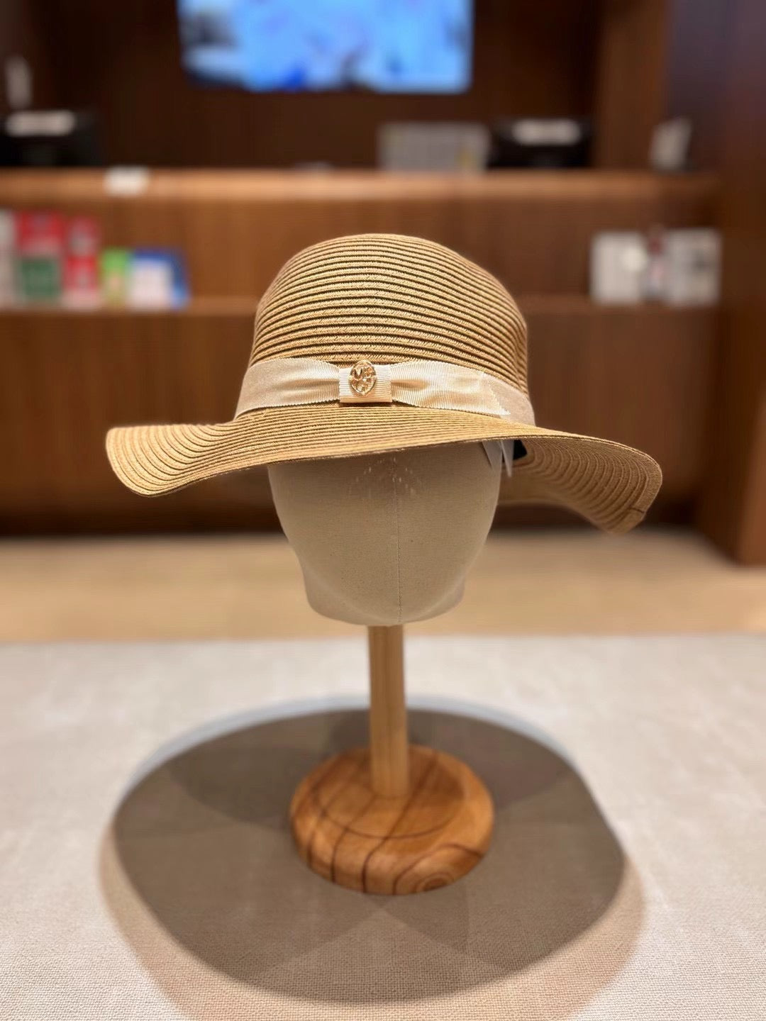 韓國 Marithe Francois Girbaud Women's CIRCLE LOGO RAFFIA HAT【MF584】