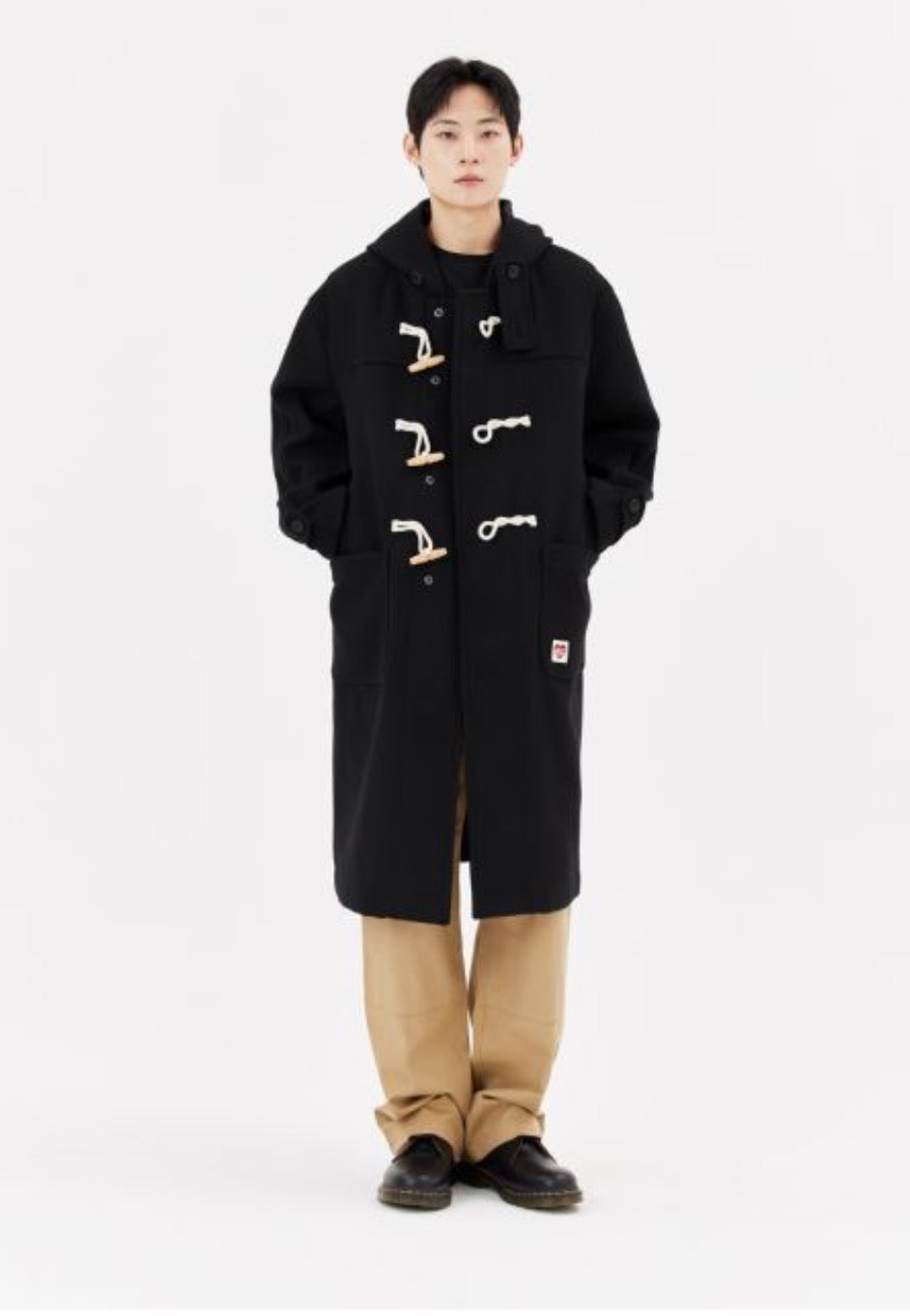 韓國 Mark Gonzales Heart Collection Hooded Duffle Long Coat【MG208】