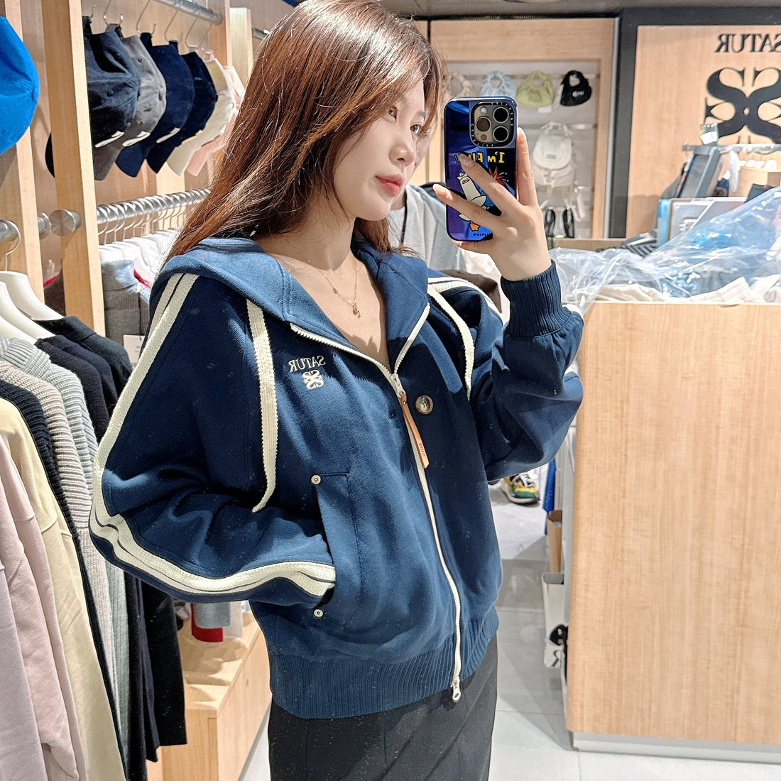 韓國 Satur Lawton Loose Fit Hooded Zip-Up【SR129】