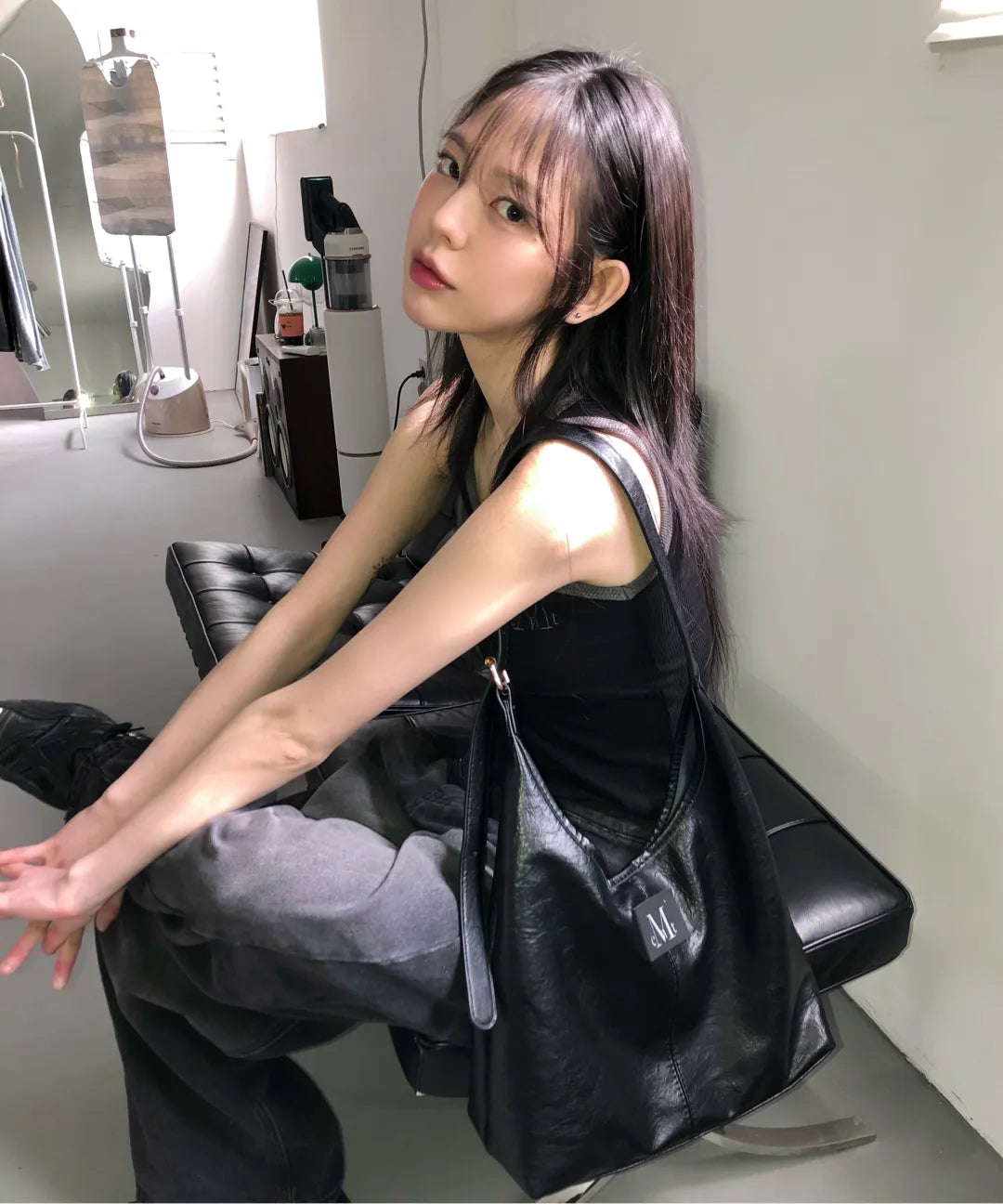 韓國 Mucent Crescent Leather Shoulder Bag【MU003】
