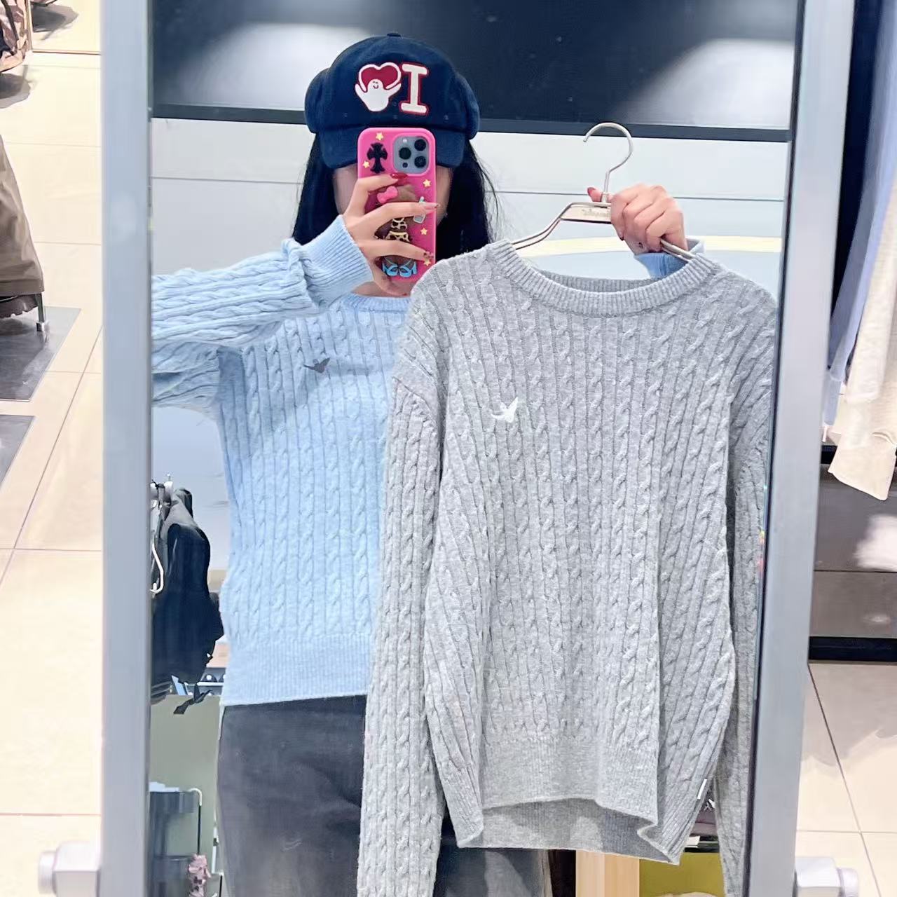 韓國 Mark Gonzales Women's Angel Cable Round Neck Knit【MG219】