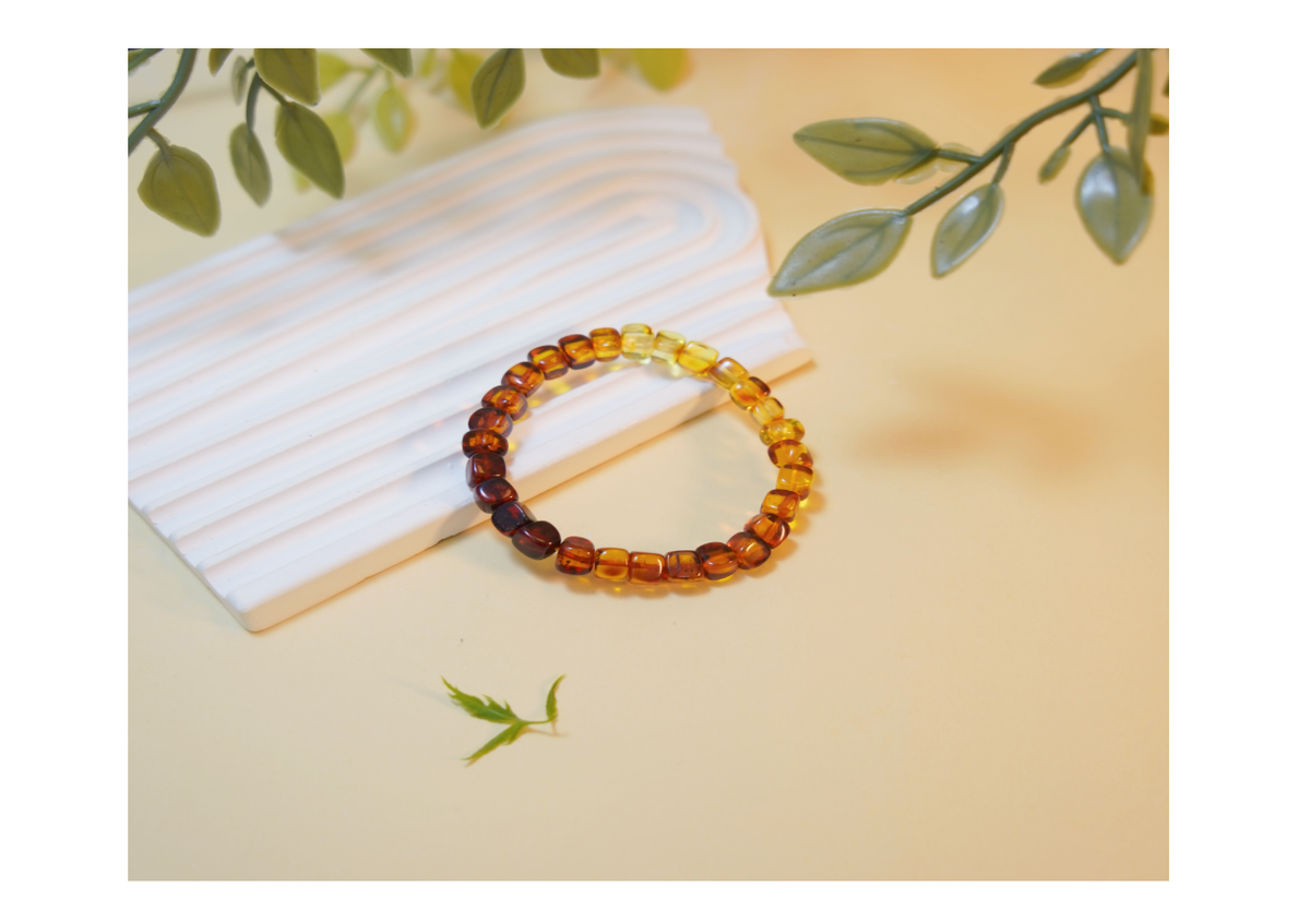 琥珀金珀方形手串 7+mm【SE616】