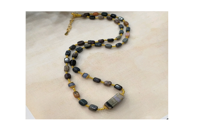 綠舒四棱金線項鍊【SE858】