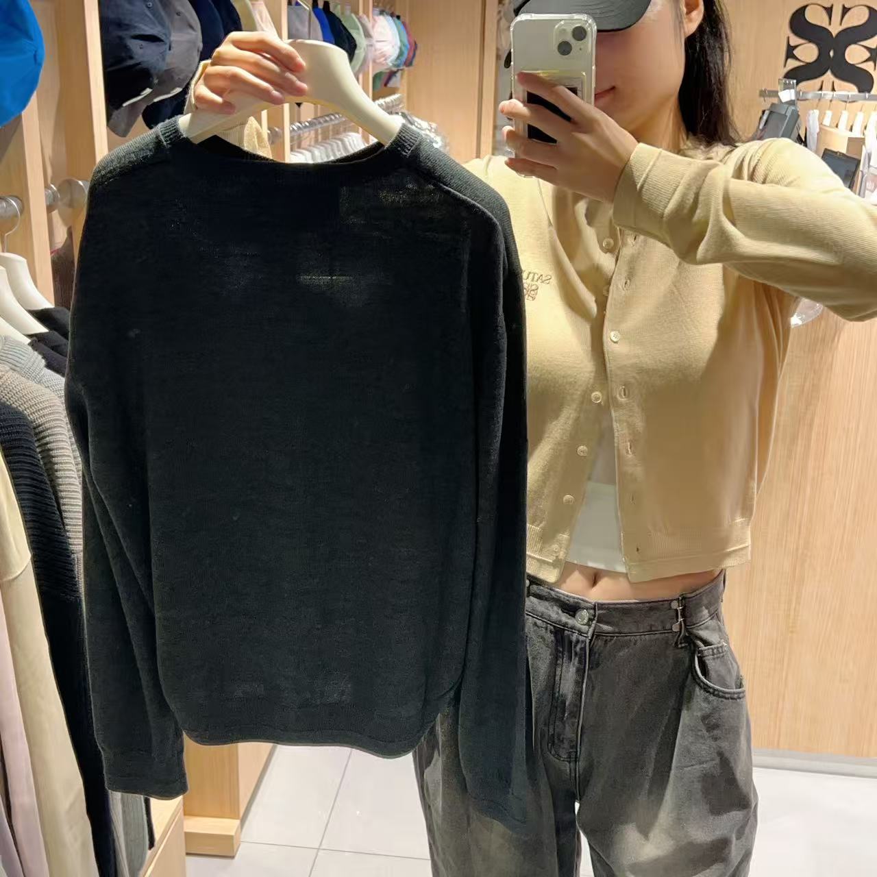 韓國 Satur Lauren Basic Crew Neck Fine Cardigan【SR139】