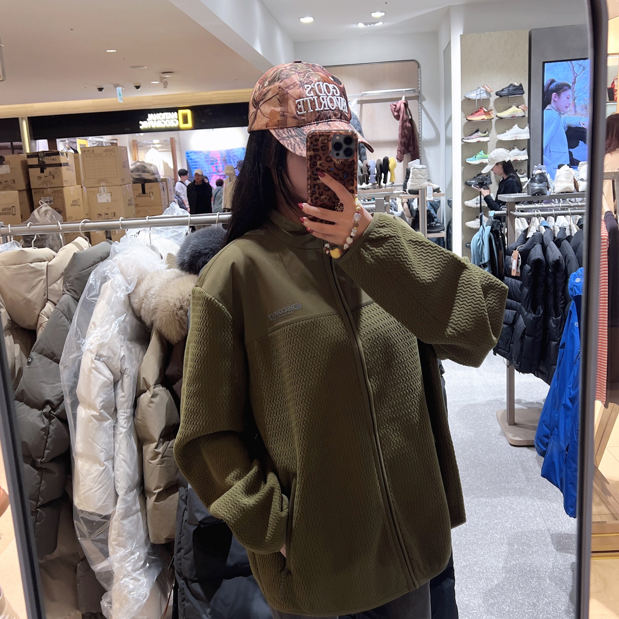 韓國 Discovery Men's Jacquard Fleece Jacket【DY061】