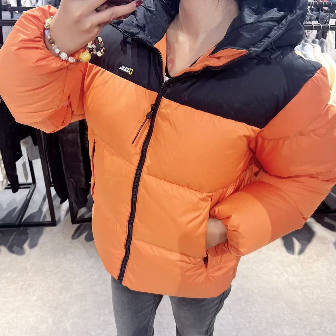 韓國 National Geographic Golden Mall Short-Length Goose Hoodie Down Jumper (鵝絨)【NG060】