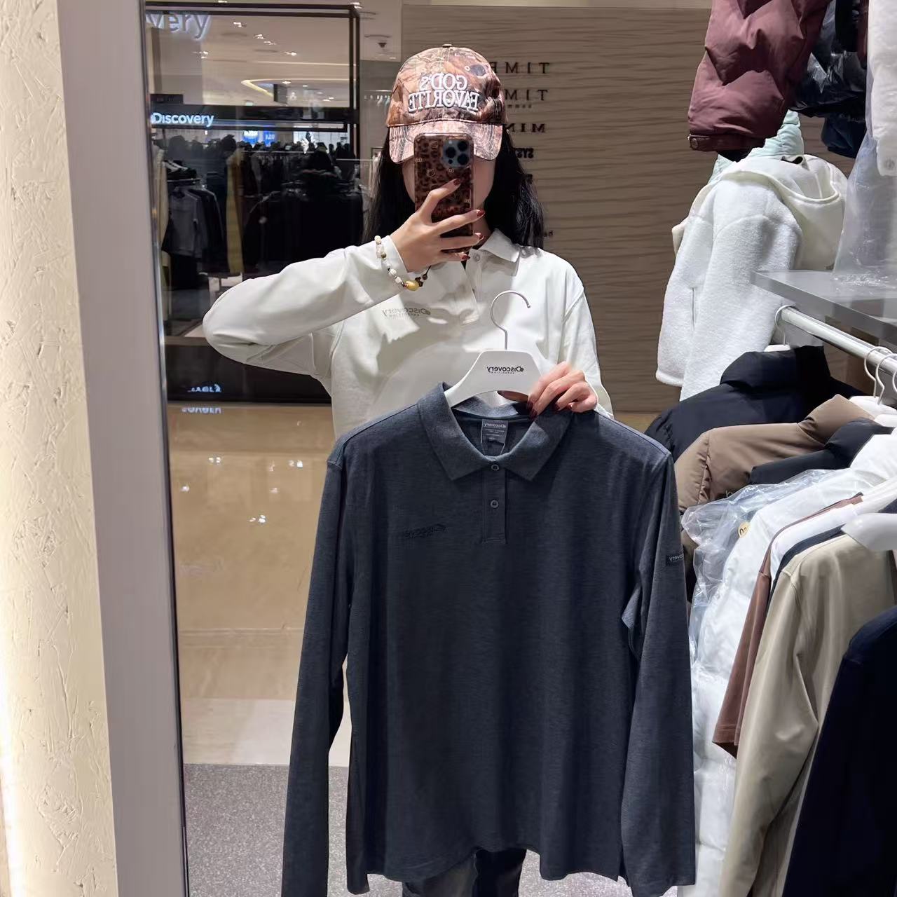 韓國 Discovery Men's Ted Long Sleeve Collarless Shirt【DY103】