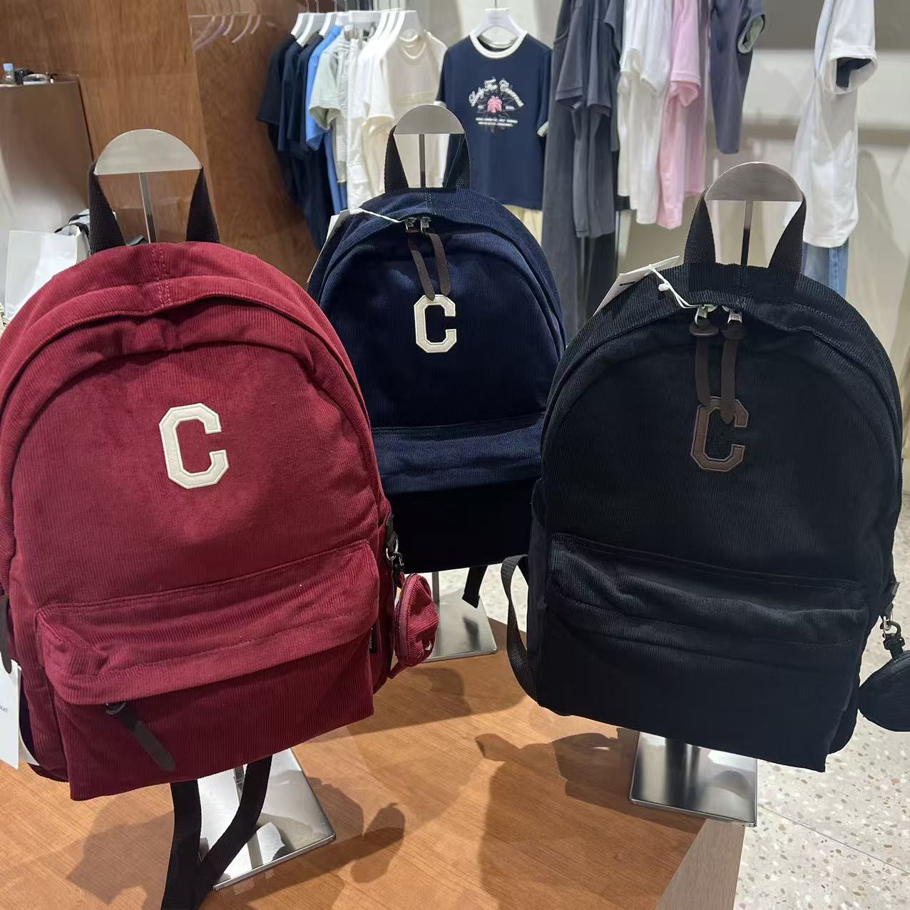 韓國 Covernat C Logo Corduroy Backpack【CO018】