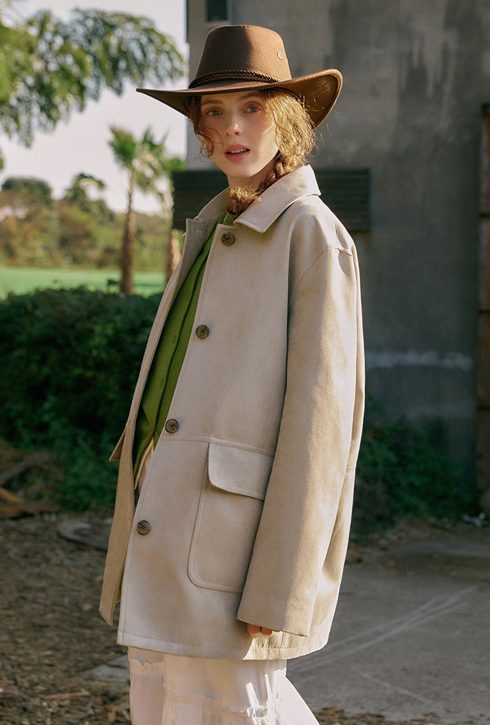 韓國 SPAO Women's Suede Half Coat【SP365】