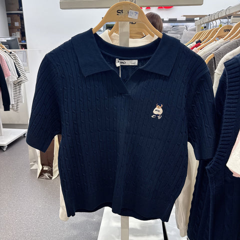 韓國 SPAO Cable Half-open Half-sleeve Knit【SP099】