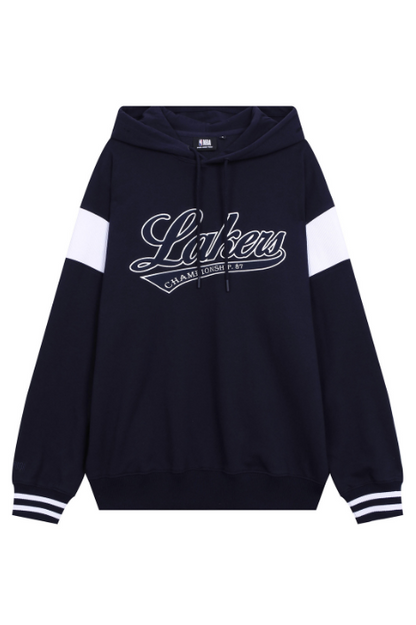 韓國 NBA LAL Colorblock Lettering Hooded T-Shirt【NA034】