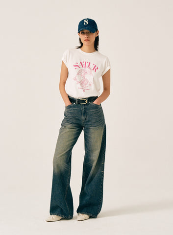 韓國 Satur (W) Capri Citron Drawing Summer Graphic T-Shirt【SR006】