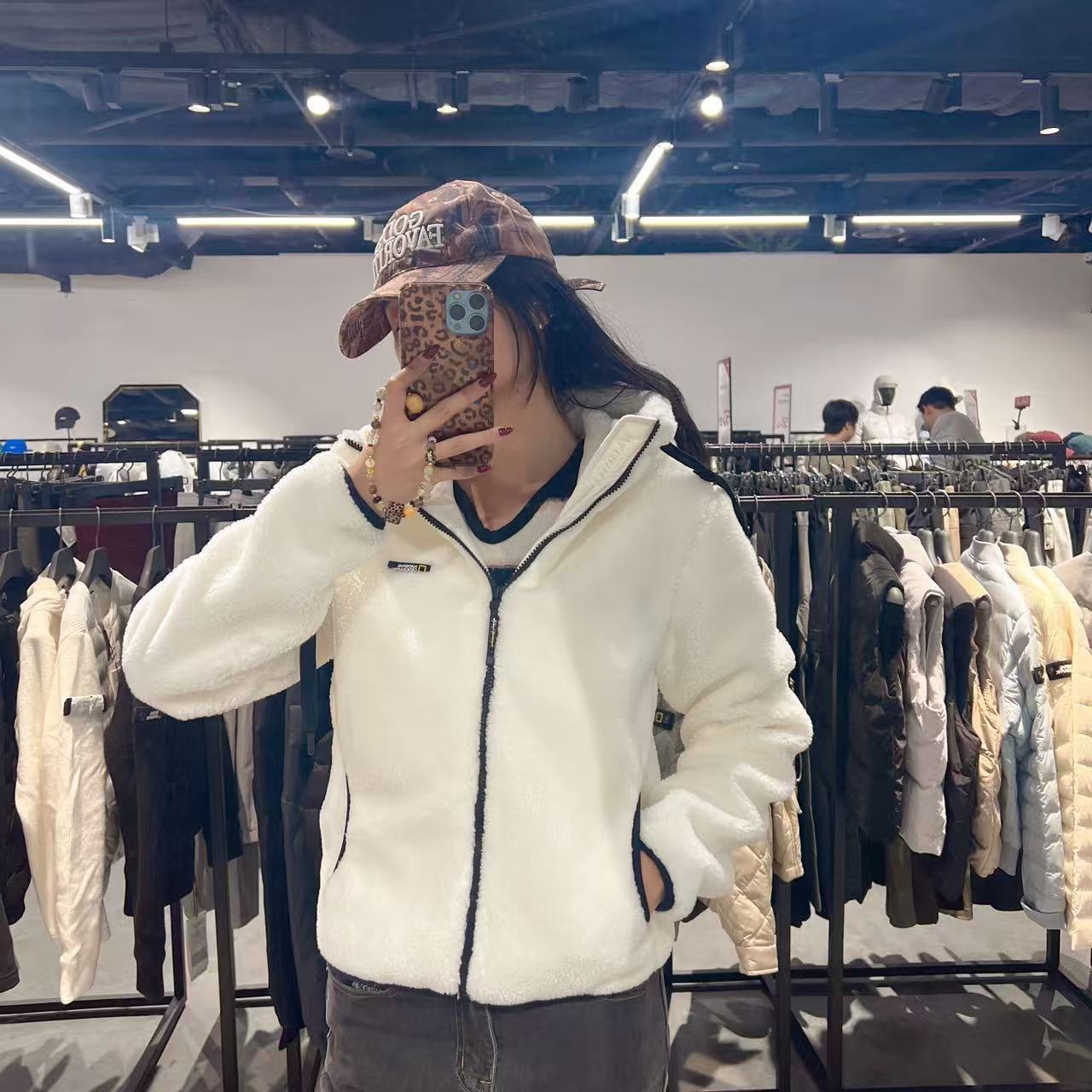 韓國 National Geographic Women's Winter Costoni Poggle Hooded Fleece Jacket【NG058】