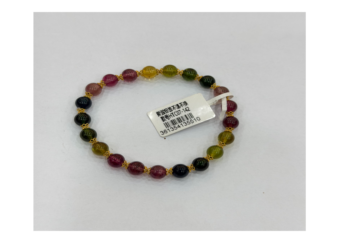 18k碧璽手串6.5mm+ (訂金$500，總售價為 $7,078)【SE769】