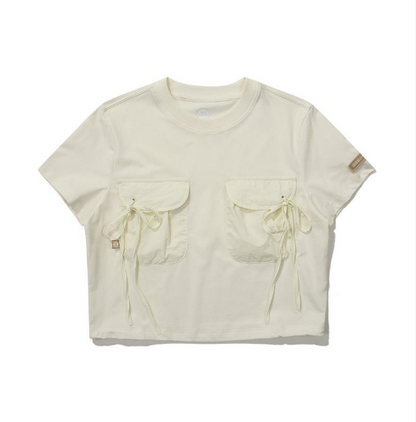 韓國 BBC Woven Patch Pocket Short Sleeve T-Shirt【BC075】