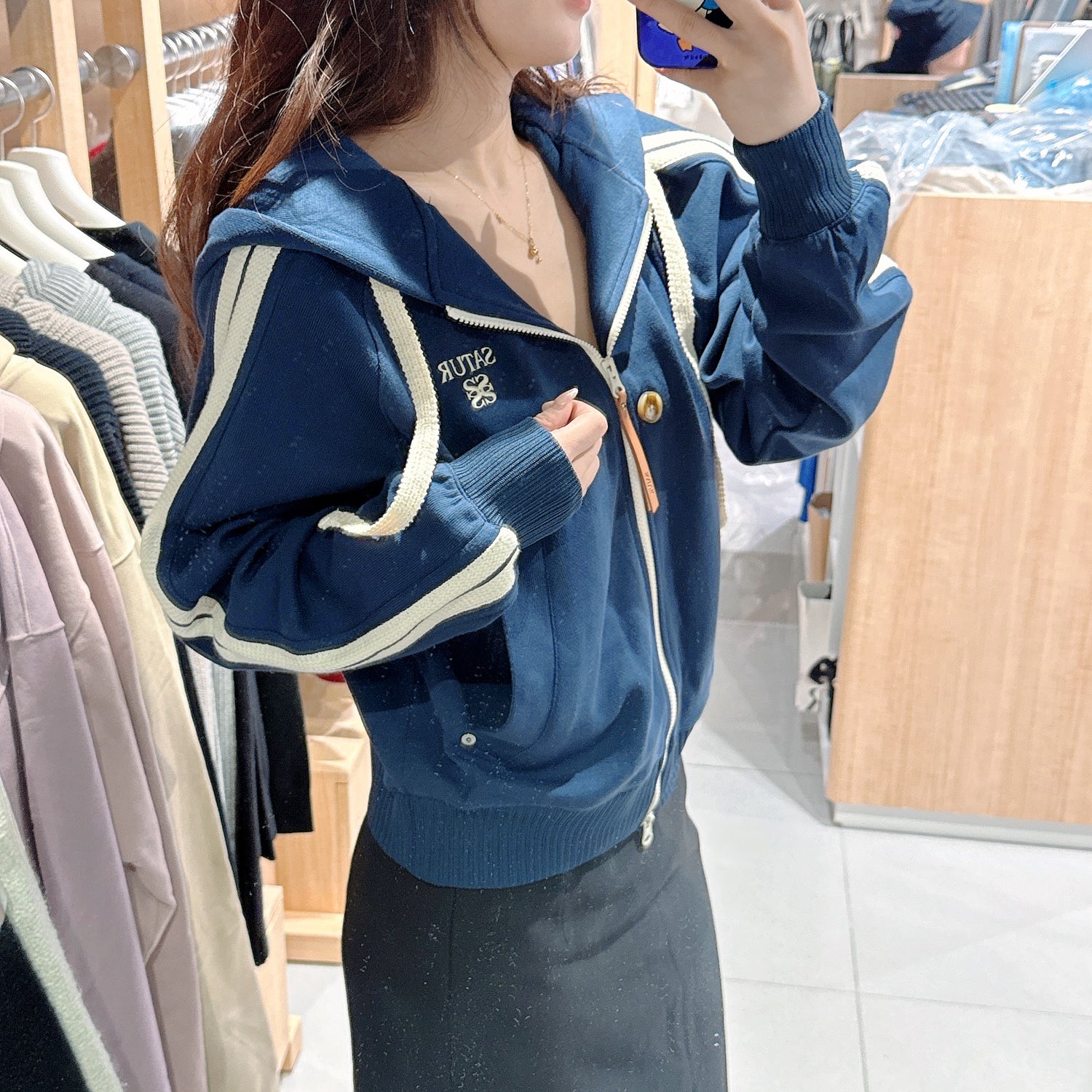 韓國 Satur Lawton Loose Fit Hooded Zip-Up【SR129】