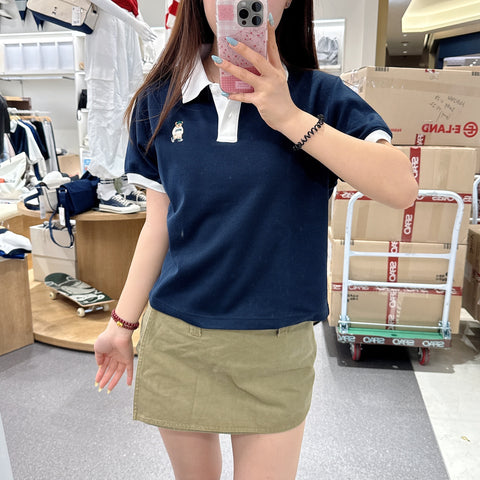 韓國 SPAO Soft Cotton Crop Collar T-shirt【SP120】