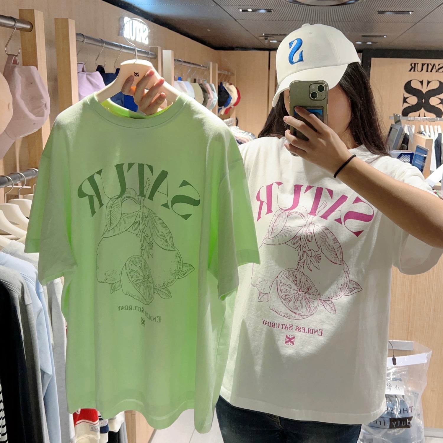 韓國 Satur Capri Citron Drawing Summer Graphic T-Shirt【SR098】