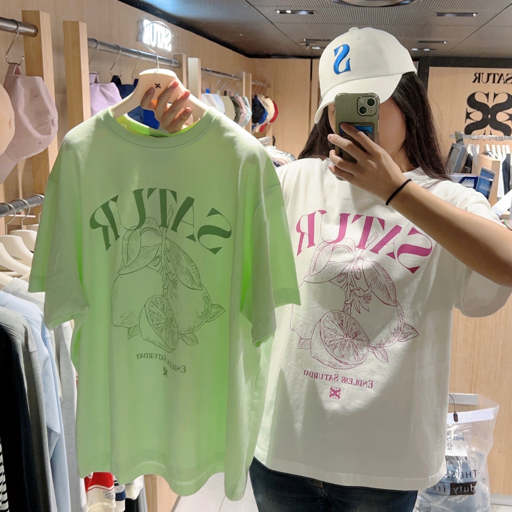 韓國 Satur Capri Citron Drawing Summer Graphic T-Shirt【SR098】