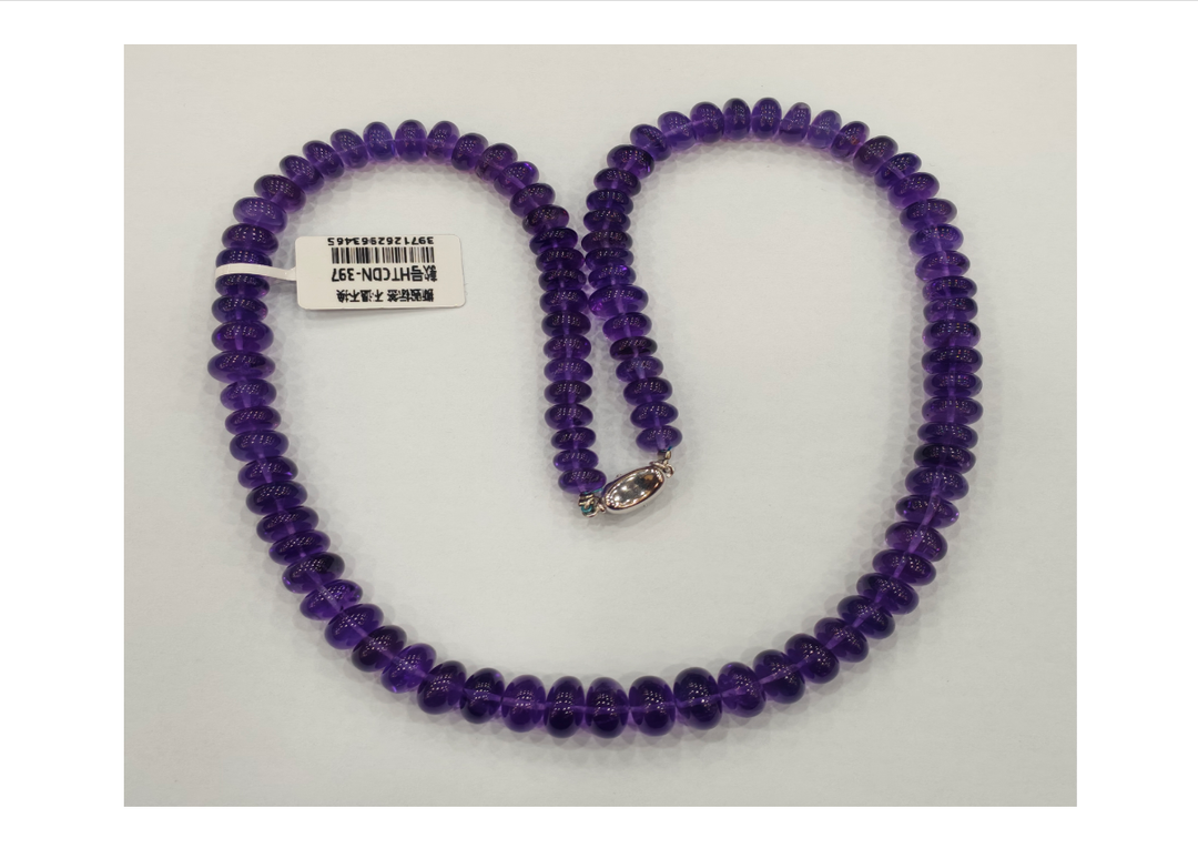 S925紫水晶算盤珠塔鏈【SE523】