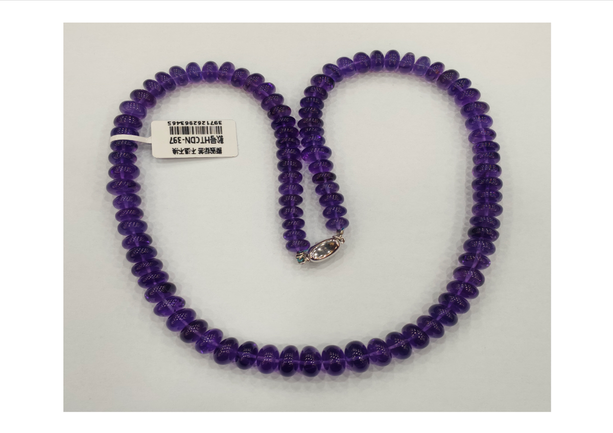 S925紫水晶算盤珠塔鏈【SE523】