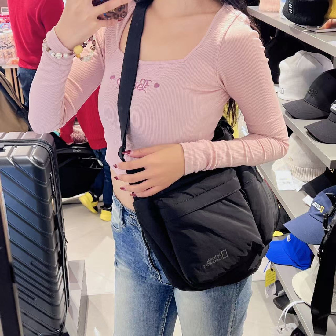 韓國 National Geographic Padded Crossbody Bag【NG152】