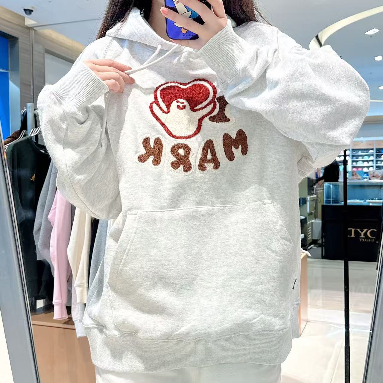 韓國 Mark Gonzales I LOVE Angel Boucle Embroidered Sweatshirt Hoodie【MG191】