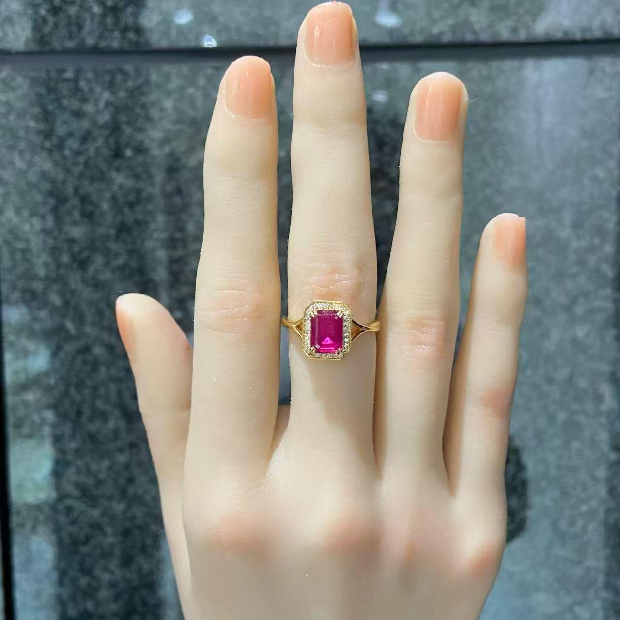 日本直送 皇室紅紅寶鑽石戒指【JS398】