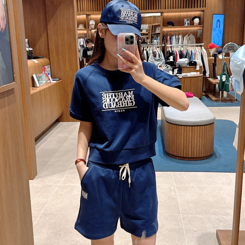 韓國 Marithe Francois Girbaud Women's CLASSIC LOGO HALF SWEATSHIRT【MF473】