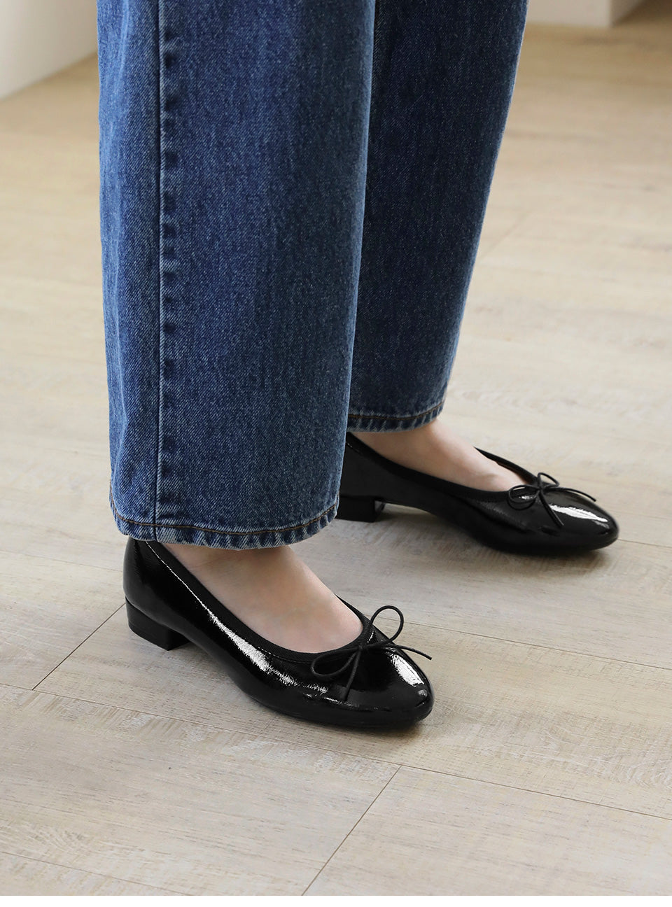 韓國 Sappun Lovely Enamel Ribbon Flats (2cm)【AU033】