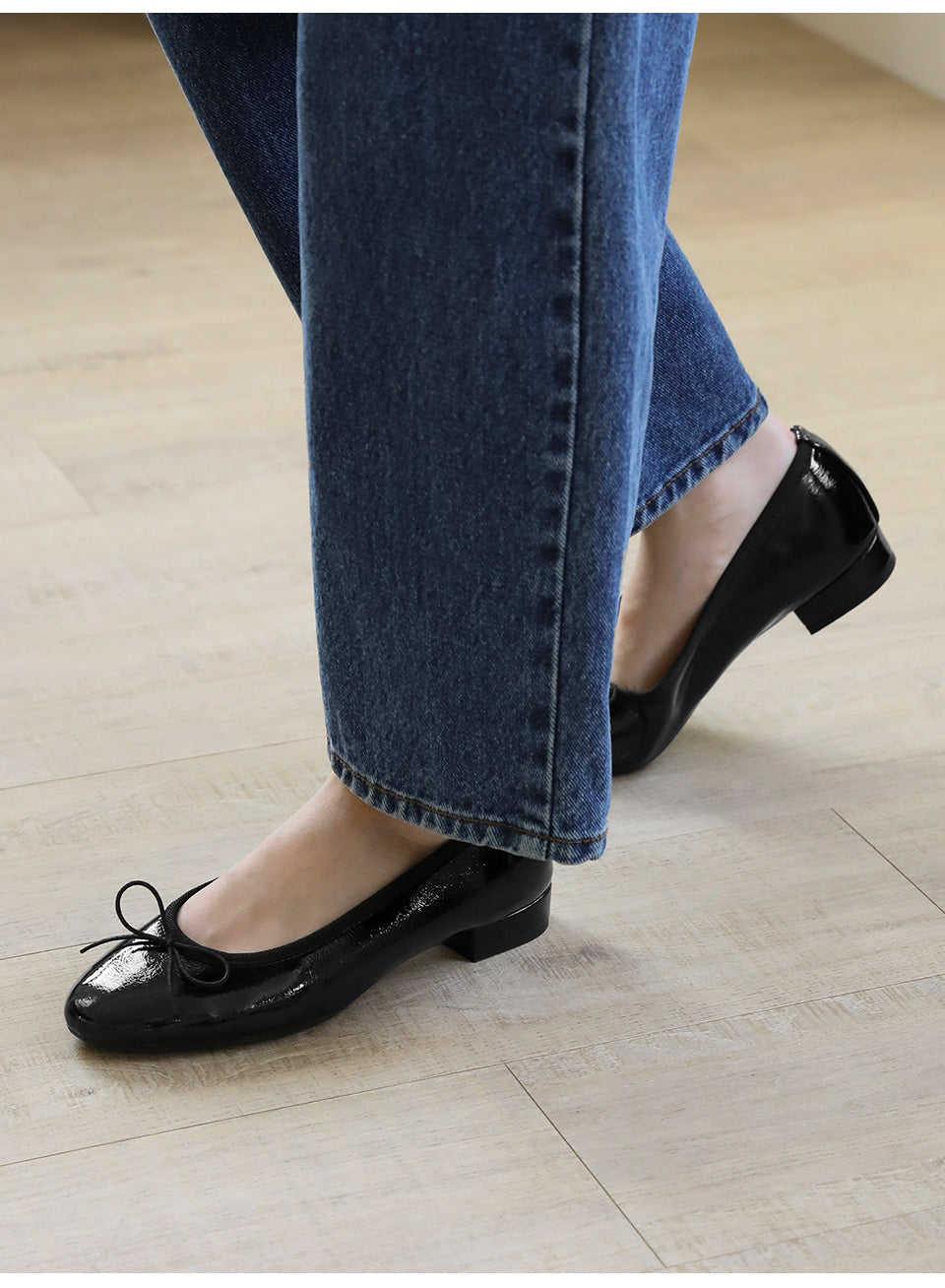 韓國 Sappun Lovely Enamel Ribbon Flats (2cm)【AU033】