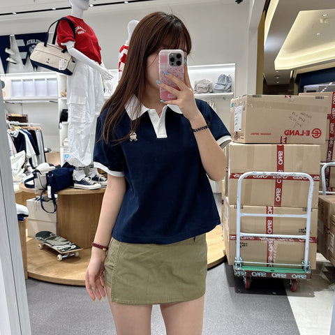韓國 SPAO Soft Cotton Crop Collar T-shirt【SP120】