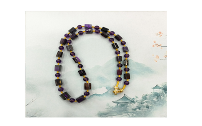 絲絨八棱紫水晶項鍊 (訂金$500，總售價為 $6,388)【SE887】