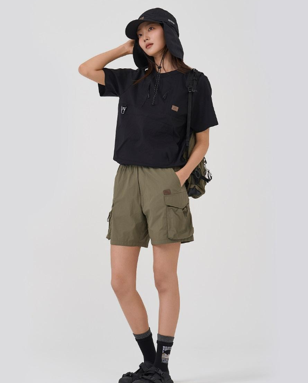 韓國 BBC Utility Woven Round T-Shirt【BC077】