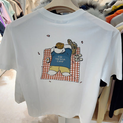 韓國 Nordisk Uni Picnic Cartoon Polar Bear Short Sleeve T-Shirt【NK032】