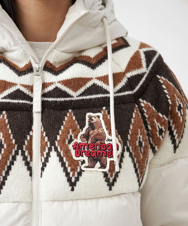 韓國 Jeep Women's Snow Nordic Knit Down Jumper【JP007】