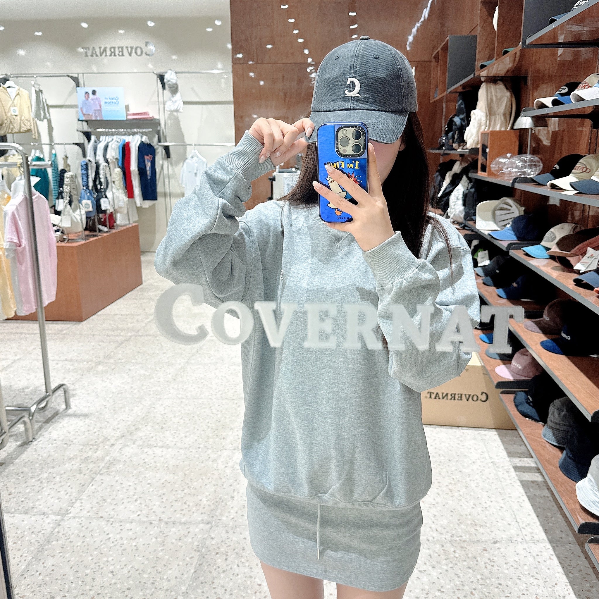 韓國 Covernat Symbol Logo Oxford Washed Ball Cap【CO082】