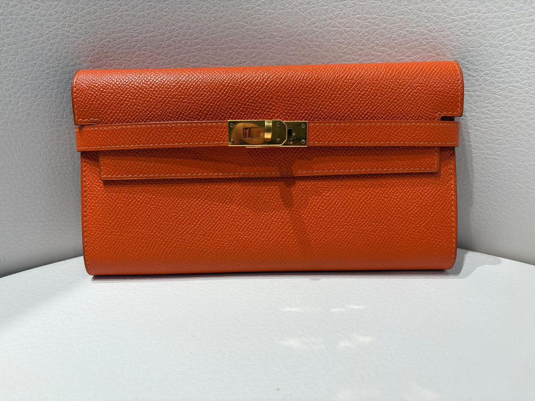 二手Hermes 橙色長銀包  訂金 $500 總售價 $9698【JS518】