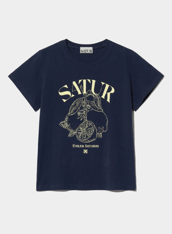 韓國 Satur Capri Citron Drawing Summer Graphic T-Shirt【SR007】