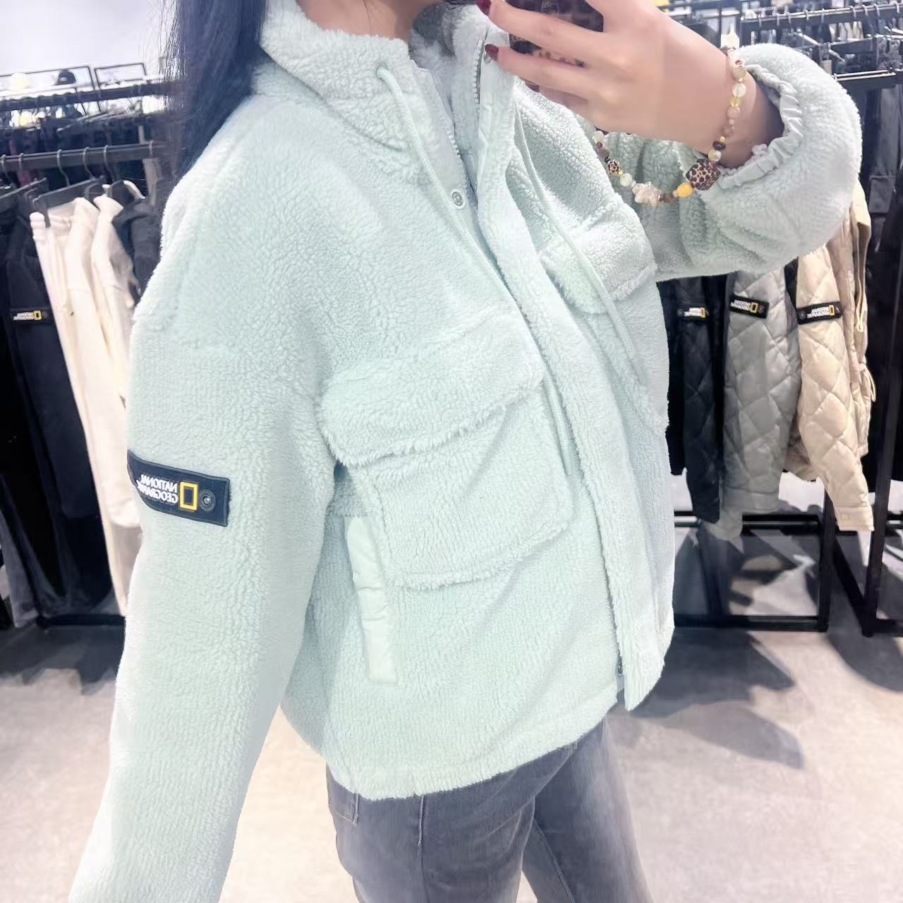 韓國 National Geographic Women's Brodia FLEECE High Neck F-ZIP【NG051】