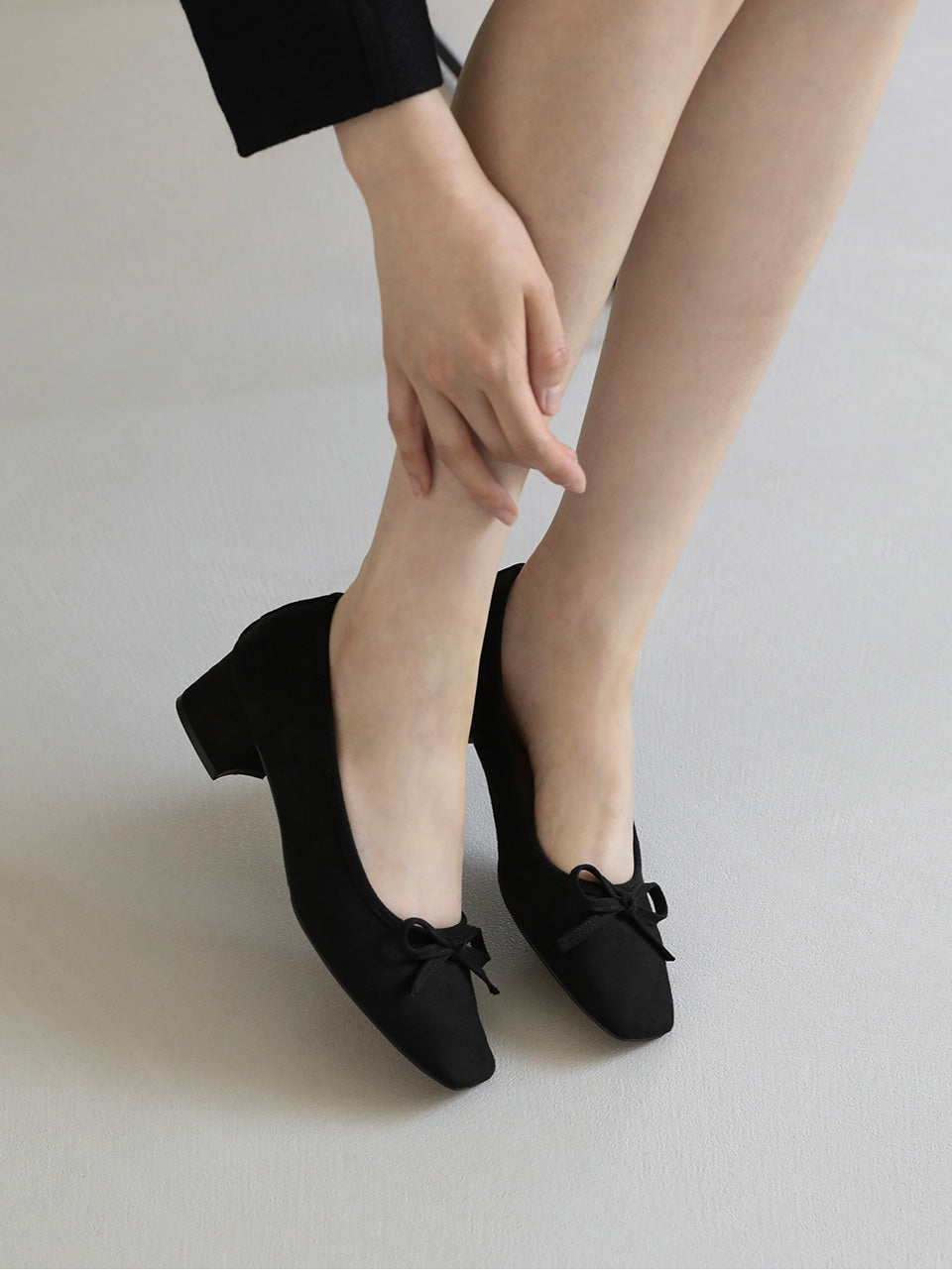 韓國 Sappun Owena Square Ribbon Pumps Heel (4cm)【AU023】