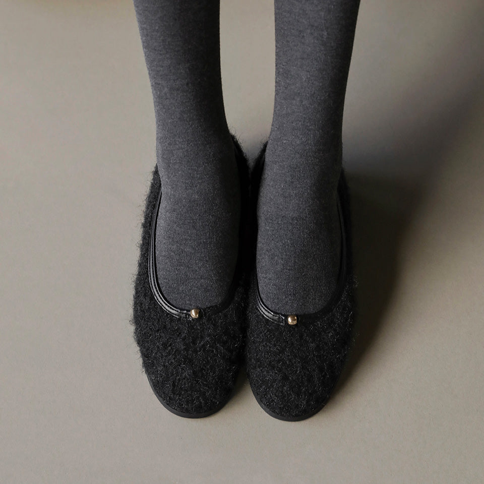 韓國 Sappun Bellamy Fur-lined Flats (1cm)【AU050】